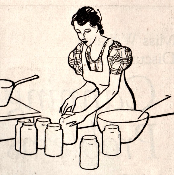 vintage picture of a woman canning
